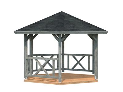 Kiosque bois Gris Betty 9,9m2 PALMAKO Livraison incluse domicile