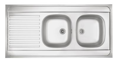 Evier de cuisine inox anti-rayures 2 bacs FRANKE