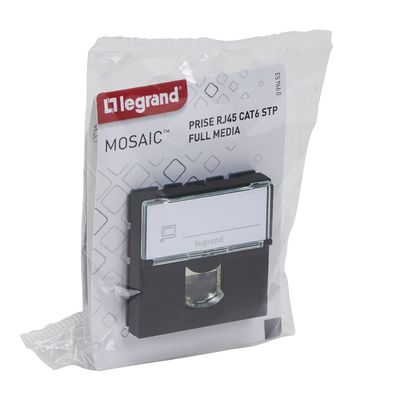 Prise RJ45 catégorie 6 finition noire mat Mosaic LEGRAND