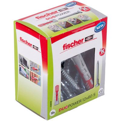 Chevilles tous matériaux DuoPower DIY 12 x 60 mm avec vis par 10 FISCHER