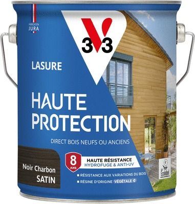 Lasure Haute Protection 8 ans satin noir charbon 2,5 L V33