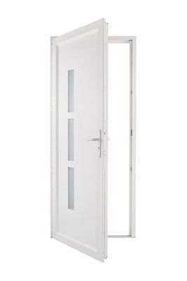 Porte d'entrée Manhattan poussant droite + insert inox 215 x 90 cm CLOSY