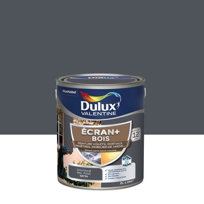 Peinture Ecran+ Bois  Satin Gris Foncé 2 L - DULUX VALENTINE