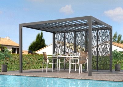 Panneaux décoratifs en métal par 5 pour pergola bioclimatique HABRITA