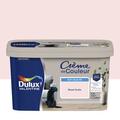 Peinture Crème de Couleur Rose Nude mat 2,5 l - DULUX VALENTINE