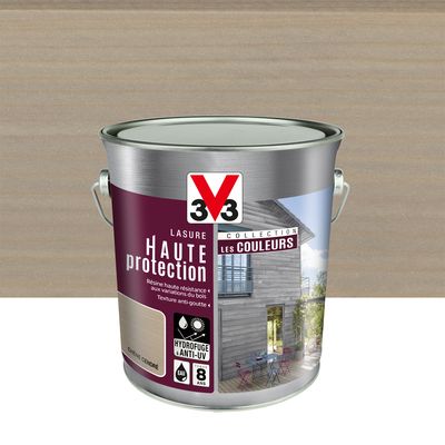 Lasure bois Haute Protection intérieure extérieure couleur chêne cendré 2,5 l V33