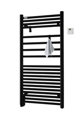 Radiateur sèche-serviettes à inertie fluide Angora 500 Watts RF Noir mat ACOVA