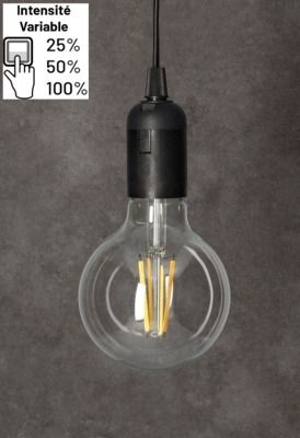 Ampoule LED globe 95 mm filaments clairs 6W 900 lumens dimmable blanc chaud - ARLUX