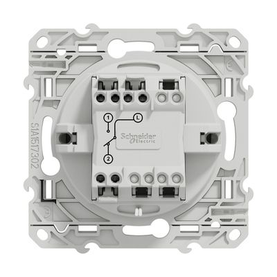 Interrupteur va-et-vient avec témoin lumineux aluminium - Odace SCHNEIDER ELECTRIC