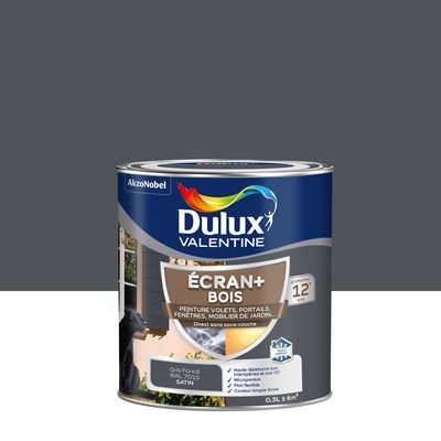 Peinture Ecran+ Bois  Satin Gris Foncé 0,5 L - DULUX VALENTINE