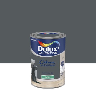 Peinture Crème de couleur Anthracite satin 1,25 l - DULUX VALENTINE