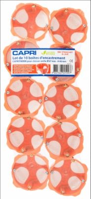 10 boites d'encastrement étanche 1 poste 67x40 IP40 pour Matériaux creux - No air CAPRI