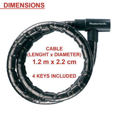 Câble antivol 1,20 m MASTER LOCK