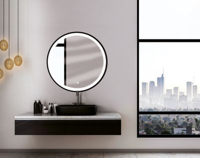 Miroir LED Swann Black diamètre 75 cm MP GLASS