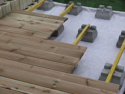Plot de support en béton 25 x 21 x 15 cm pour terrasse en bois