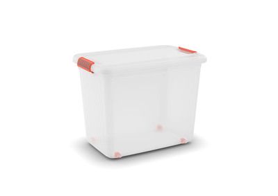 Boite de rangement en plastique transparent avec roulettes K Latch 70 L KIS