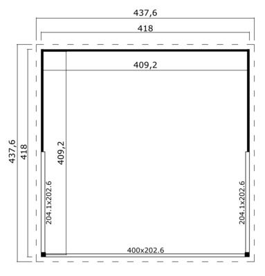 Abri de jardin bois Domeo 5+ 44 mm - 16,74 m²