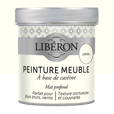 Peinture meuble bois à la caséine mat crème 0,5 L LIBERON