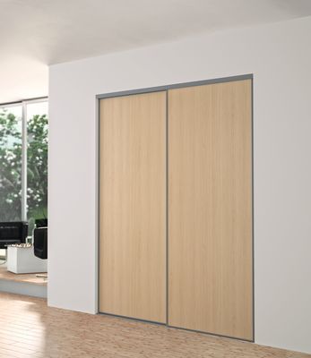 Porte de placard coulissante chêne blond H 2,50 m x L 0,914 m YKARIO