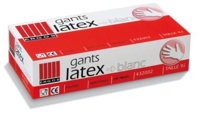 Gants jetables en latex taille 9 par 100