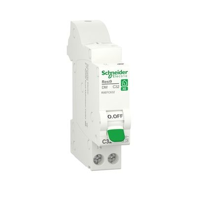 Disjoncteur divisionnaire 32A courbe C 3kA embrochable 1 pôle + neutre - Resi9 XE SCHNEIDER ELECTRIC