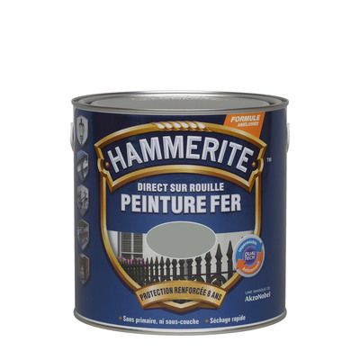 Peinture fer extérieure lisse brillant gris nuage 2,5 l - HAMMERITE