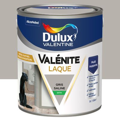 Peinture Boiseries Laque Acrylique Valénite Gris Saline Satin 2 L - DULUX VALENTINE