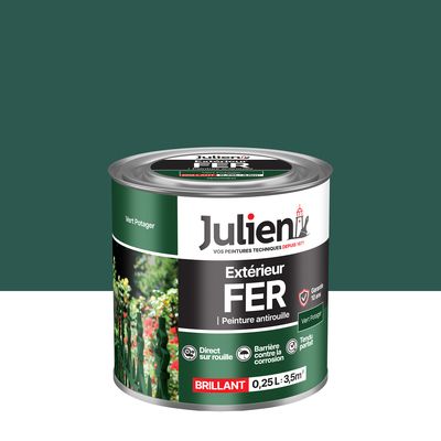 Peinture fer antirouille vert potager brillant 250 ml JULIEN