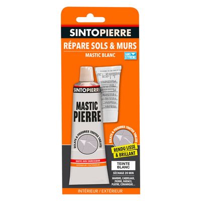 Mastic Répare sols et murs pierre blanc tube 100 gr SINTOPIERRE