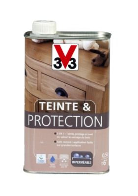 Teinte et protection des boiseries blanc 500 ml V33
