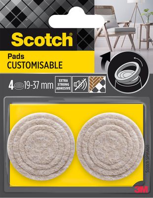 Patins customisables beiges 19 25 31 37 mm par 4 SCOTCH