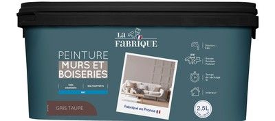 Peinture mur et boiserie Gris Taupe mat 2,5 l - LA FABRIQUE