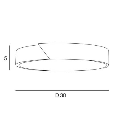 Plafonnier LED rond blanc et bois 30cm 3000k 18W Otto - COREP