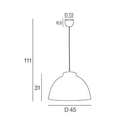 Suspension métal noir E27 100W Ø58 cm DOCK - COREP