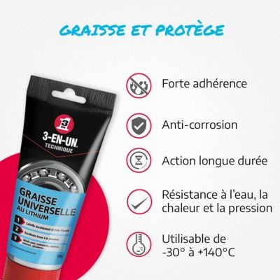 Graisse universelle au lithium tube de 150g 3-EN-UN