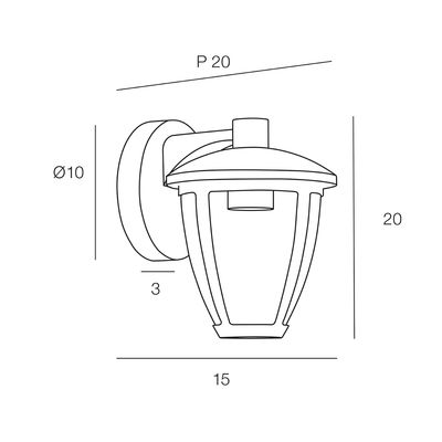 Applique descendante LISBOA IP44 E27 15W COREP