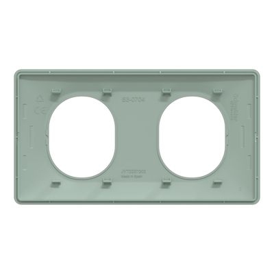 Plaque de finition 2 postes horizontal sauge - Ovalis SCHNEIDER ELECTRIC