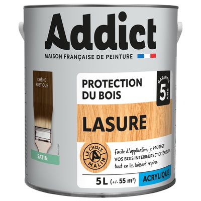 Lasure 5 ans Chêne Rustique 5 l - ADDICT