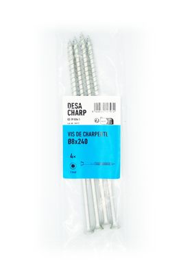 Vis charpente tête fraisée Torx 8 x 240 mm par 4 DESA