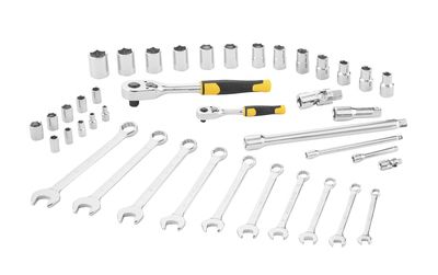 Cliquets 1/4" et 1/2" douilles et clés mixtes coffret 41pièces STANLEY