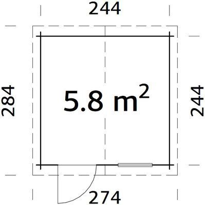 Abri de jardin bois Marron Katia 5,8m2 WHITE_WOOD Livraison incluse domicile