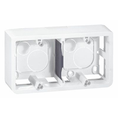 Cadre double horizontal profondeur 40mm 4 modules blanc Mosaïc LEGRAND