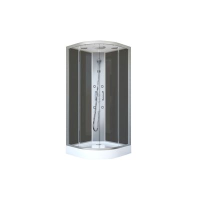 Cabine de douche hydromassante Oka gris 1/4 de rond 90 x 90 x 223 cm OCEA