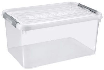 Handy box transparente avec couvercle et poignées à clips 50 L CURVER