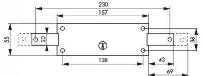 Serrure en applique horizontale à cylindre diamètre 25 mm pour rideau métallique THIRARD