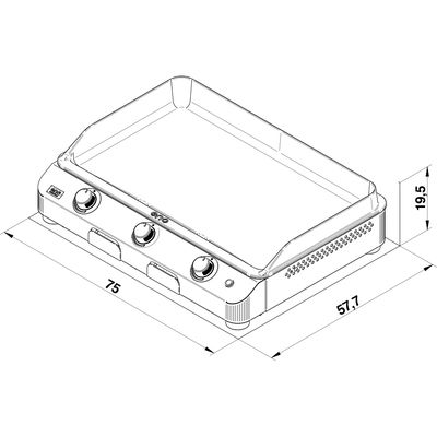 Plancha à gaz Fusion 75 gris cargo ENO