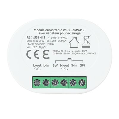 Module switch 16A WIFI avec variateur pour éclairage SEDEA