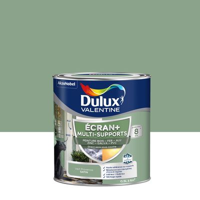 Peinture Ecran+ Multi-supports Dulux Valentine Satin Vert Provence 0,5 L