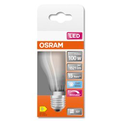Ampoule LED E27 dépolie variable 100W=1521 lumens blanc froid