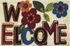 Tapis coco blanchi Welcome Flower 40 x 60 cm - ID MAT